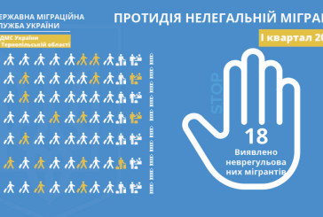 Впродовж першого кварталу поточного року на території Тернопільської області виявили 18 нелегальних мігрантів