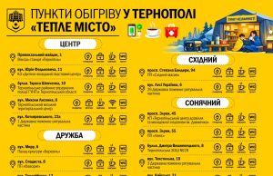 Тернополяни можуть отримати листівки з локаціями пунктів «Тепле місто»